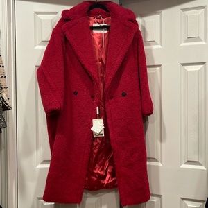 NWT Max Mara Red Teddy Coat  XS